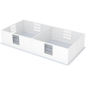 PawHut Two Rooms Design Dog Whelping Box with Washable Pee Pad, Adjustable Door, for Large Breed Dogs, 49" x 47" x 19"