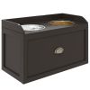 PawHut Large Elevated Dog Bowls with Storage Drawer Containing 21L Capacity Raised Dog Feeding Station with 2 Stainless Steel Bowls Brown