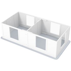 PawHut 2 Room Whelping Box for Dogs, 65" Puppy Whelping Pen with Clear Panels & Adjustable Entrance, for Small Dogs