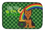NEW Black and Tan Puppy Cut Yorkshire Terrier St. Patrick's Day Dish Drying Mat Absorbent Dish Drying Mat Pad for Kitchen Counter Dish Drainer Mat for