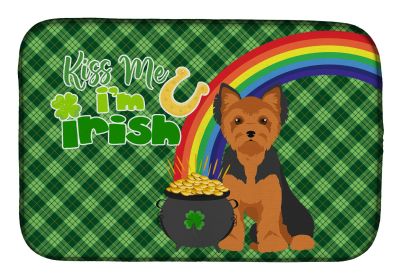 NEW Black and Tan Puppy Cut Yorkshire Terrier St. Patrick's Day Dish Drying Mat Absorbent Dish Drying Mat Pad for Kitchen Counter Dish Drainer Mat for