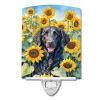 NEW Curly-Coated Retriever in Sunflowers Ceramic Night Light Compact, UL-Certified, Ideal for Bedroom, Bathroom, Nursery, Hallway, Kitchen, 6x4x3