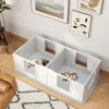 PawHut 2 Room Whelping Box for Dogs, 65" Puppy Whelping Pen with Clear Panels & Adjustable Entrance, for Small Dogs