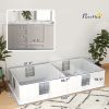 PawHut Two Rooms Design Dog Whelping Box with Washable Pee Pad, Adjustable Door, for Large Breed Dogs, 49" x 47" x 19"