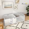 PawHut Dog Whelping Box w/ Waterproof Pee Pad & Adjustable Door for Small, Medium & Large Breed Dogs, 65" x 31.5"