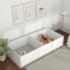 PawHut Whelping Box for Puppies and Dogs w/ Waterproof Pee Pad & Adjustable Door for Large, Medium, Small Dogs,96" x 47" x 19"