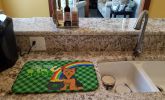 NEW Black and Tan Puppy Cut Yorkshire Terrier St. Patrick's Day Dish Drying Mat Absorbent Dish Drying Mat Pad for Kitchen Counter Dish Drainer Mat for