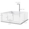PawHut Whelping Box for Puppies Birth with Pee Pad, Pig Rail, Adjustable Door, for Small Medium Large All Breed Dogs, 49" x 48"