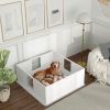 PawHut Dog Whelping Box with Washable Pee Pad, Adjustable Height Door, for Large Breed Dogs, 49" x 47" x 19"