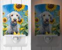 NEW Bedlington Terrier in Sunflowers Ceramic Night Light Compact, UL-Certified, Ideal for Bedroom, Bathroom, Nursery, Hallway, Kitchen, 6x4x3