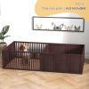 PawHut Puppy Whelping Box with Removable Doors Indoor Playpen Supplies Essentials 81x39 Coffee