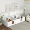 PawHut Two Rooms Design Dog Whelping Box with Washable Pee Pad, Adjustable Door, for Large Breed Dogs, 49" x 47" x 19"
