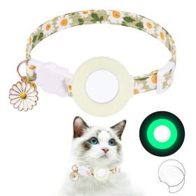 For AirTag Tracker Silicone Cover Small Daisy Pet Collar Dog Collar (Type: Pet supplies, Color: Luminous Green)