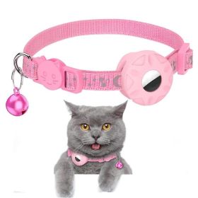 For AirTag Tracker Silicone Case Reflective Cats Dogs Pet Collar (Type: Pet supplies, Color: Pink)